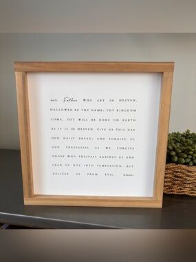 The Lord’s Prayer - Our Father - Wood Wall Art Like New Boutique 12.5” Square